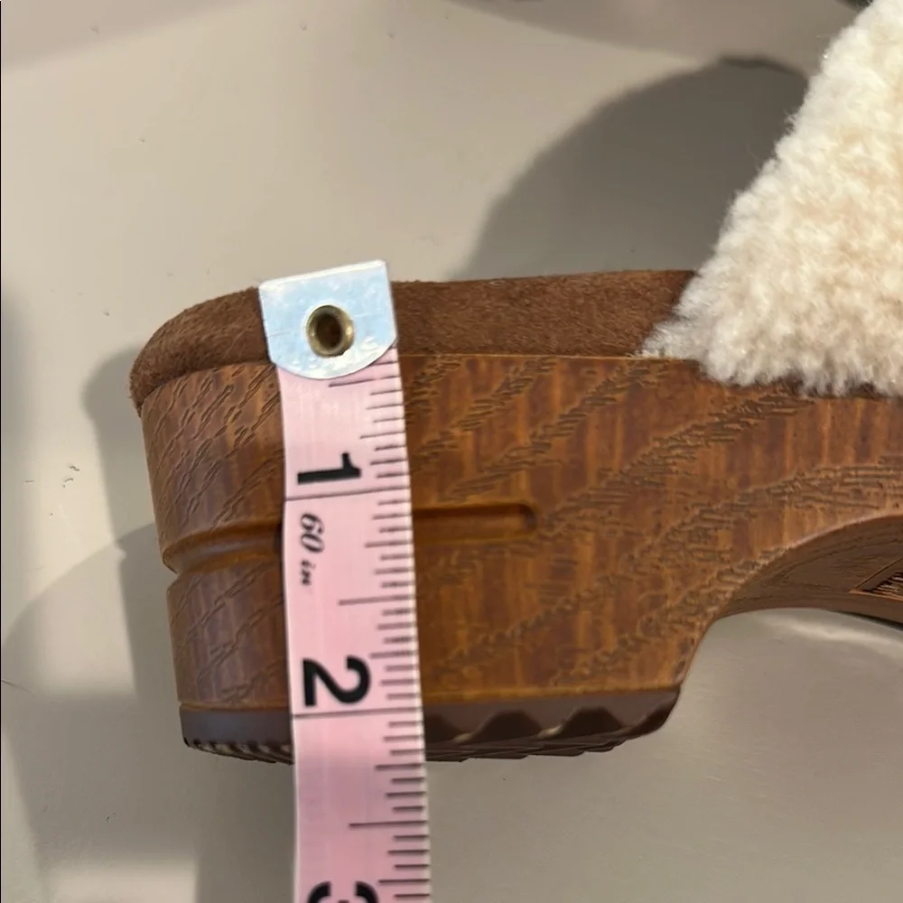 White Mountain Brown Suede Mules with Cream Shearling - Picture 12 of 12